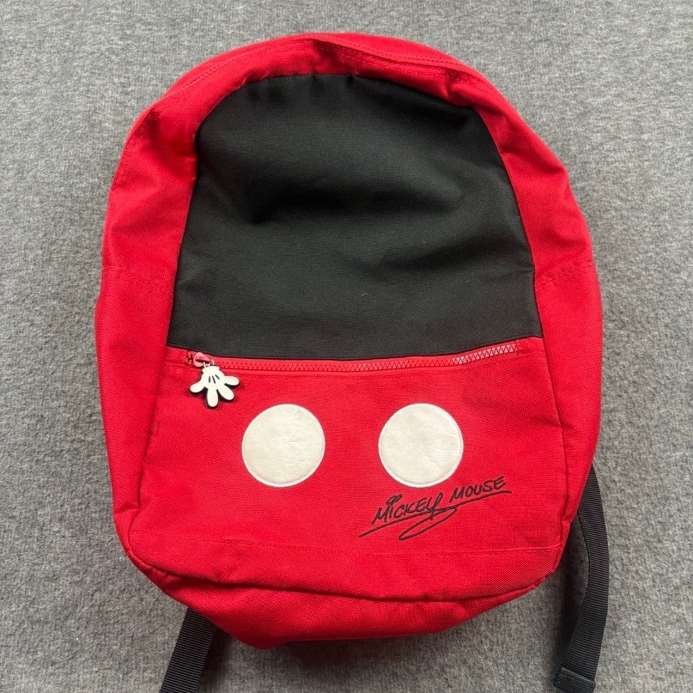 Disney Mickey Mouse Backpack Red Black Kids School Vacation Outdoor Whimsical‎